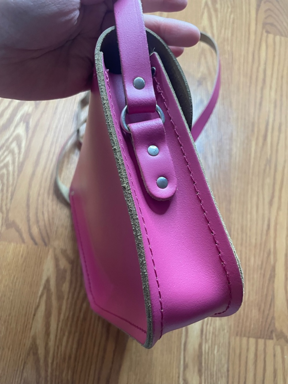The Cambridge Satchel Company Pink Leather Mini Satchel Crossbody Bag - Picture 7 of 16